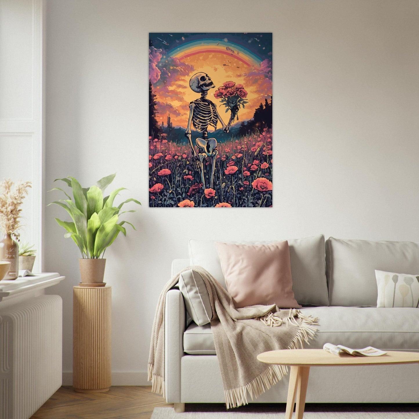 Skeleton in love poster - Sillystroke