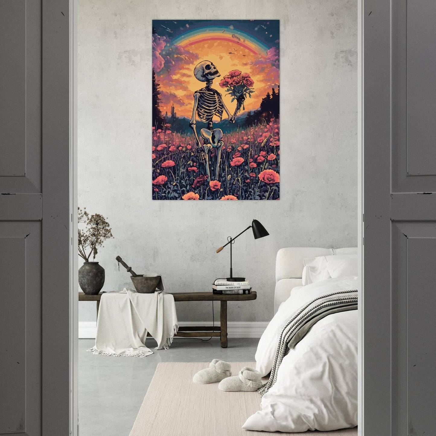 Skeleton in love poster - Sillystroke
