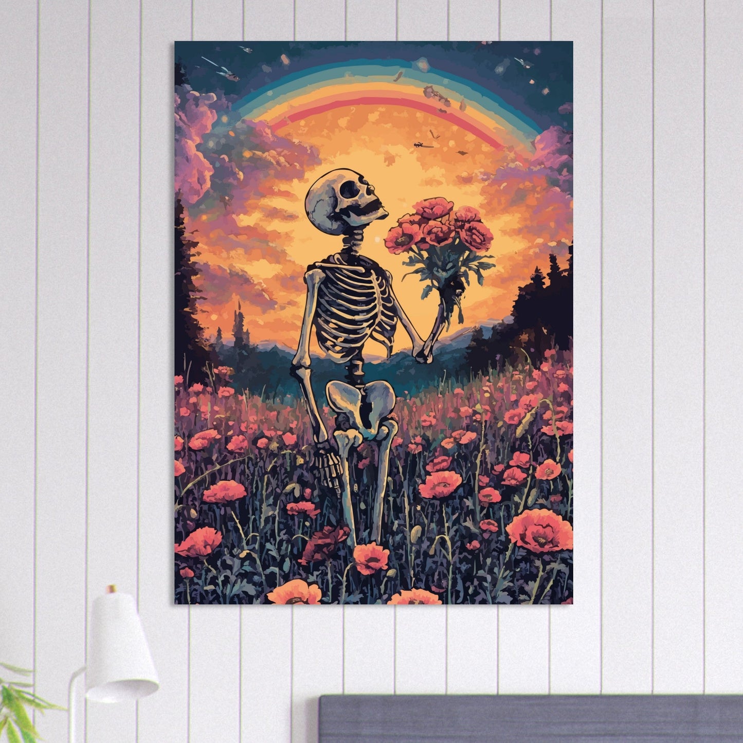Skeleton in love poster - Sillystroke
