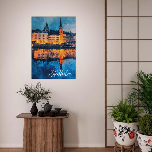 Stockholm at night poster - Sillystroke