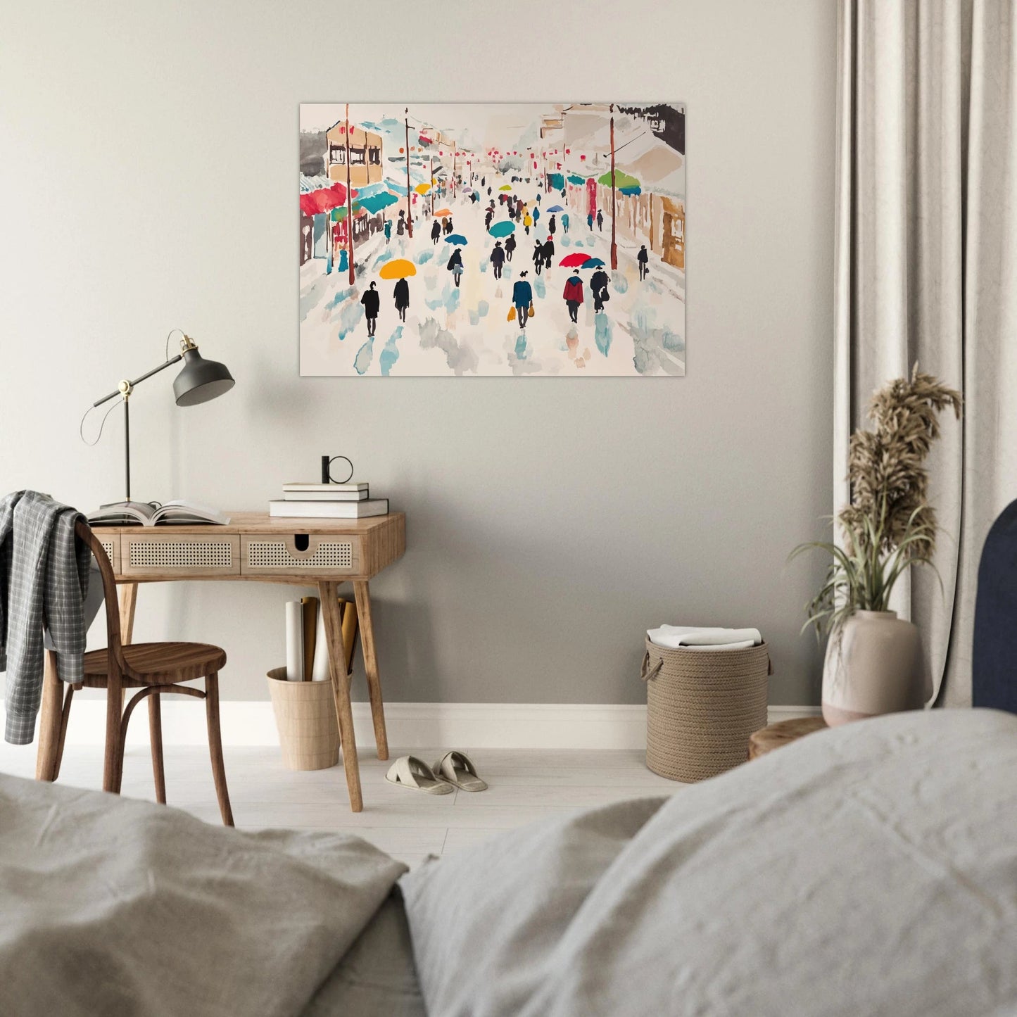 Street rain illustration poster - Sillystroke