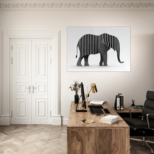 Stripes elephant poster - Sillystroke