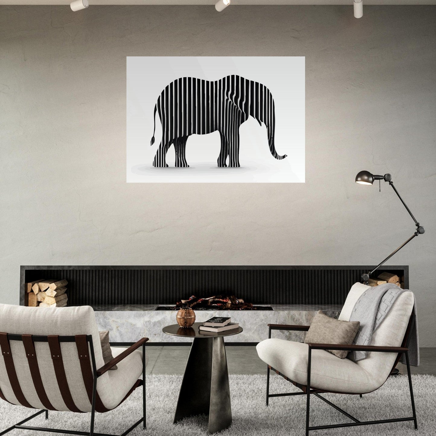 Stripes elephant poster - Sillystroke