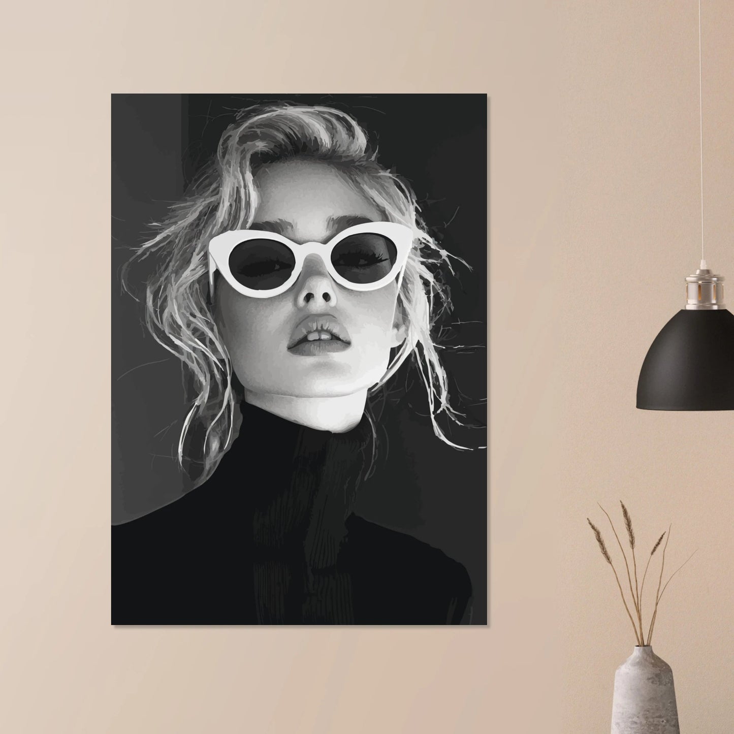 Stylish vector portrait poster - Sillystroke