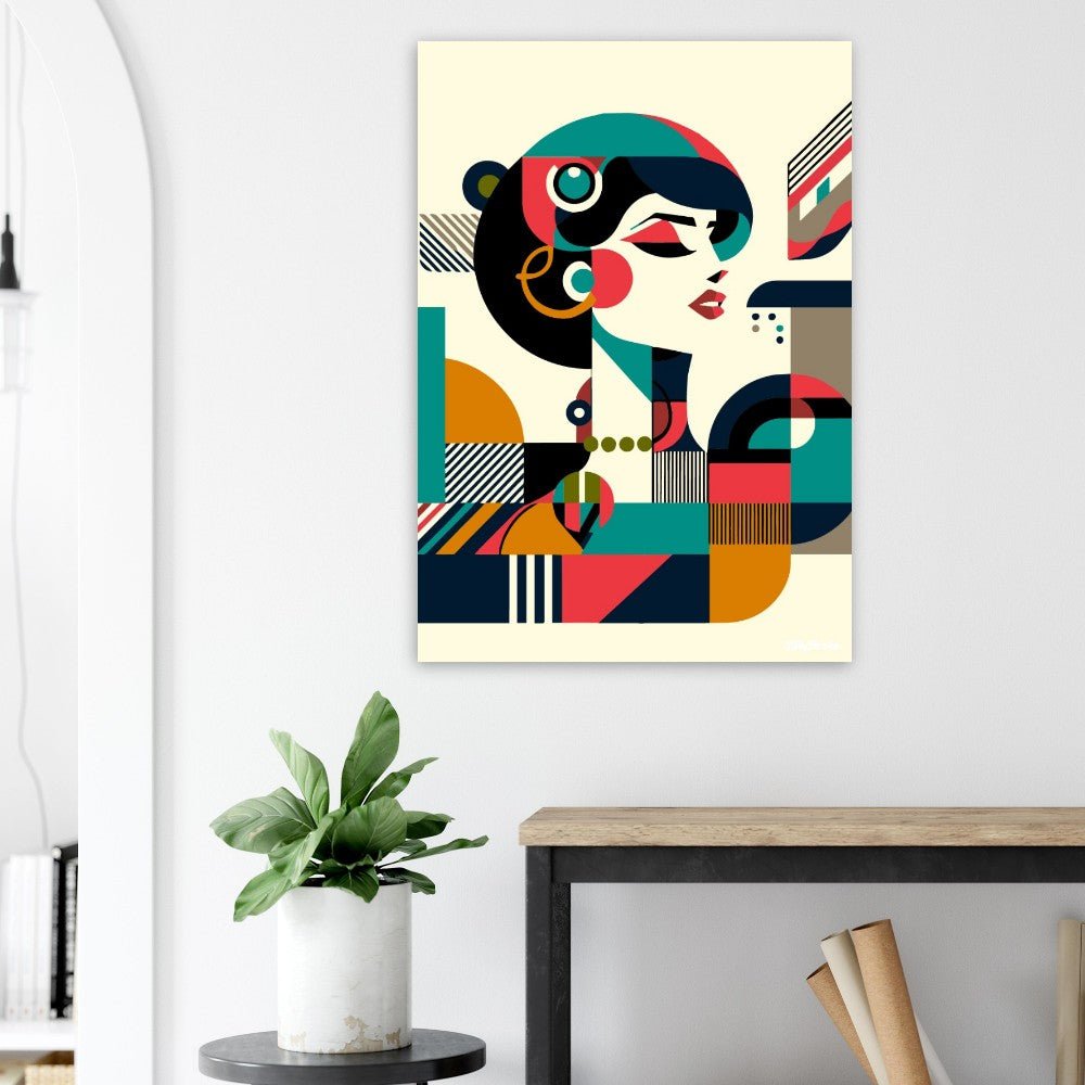 Stylized geometric woman poster - Sillystroke