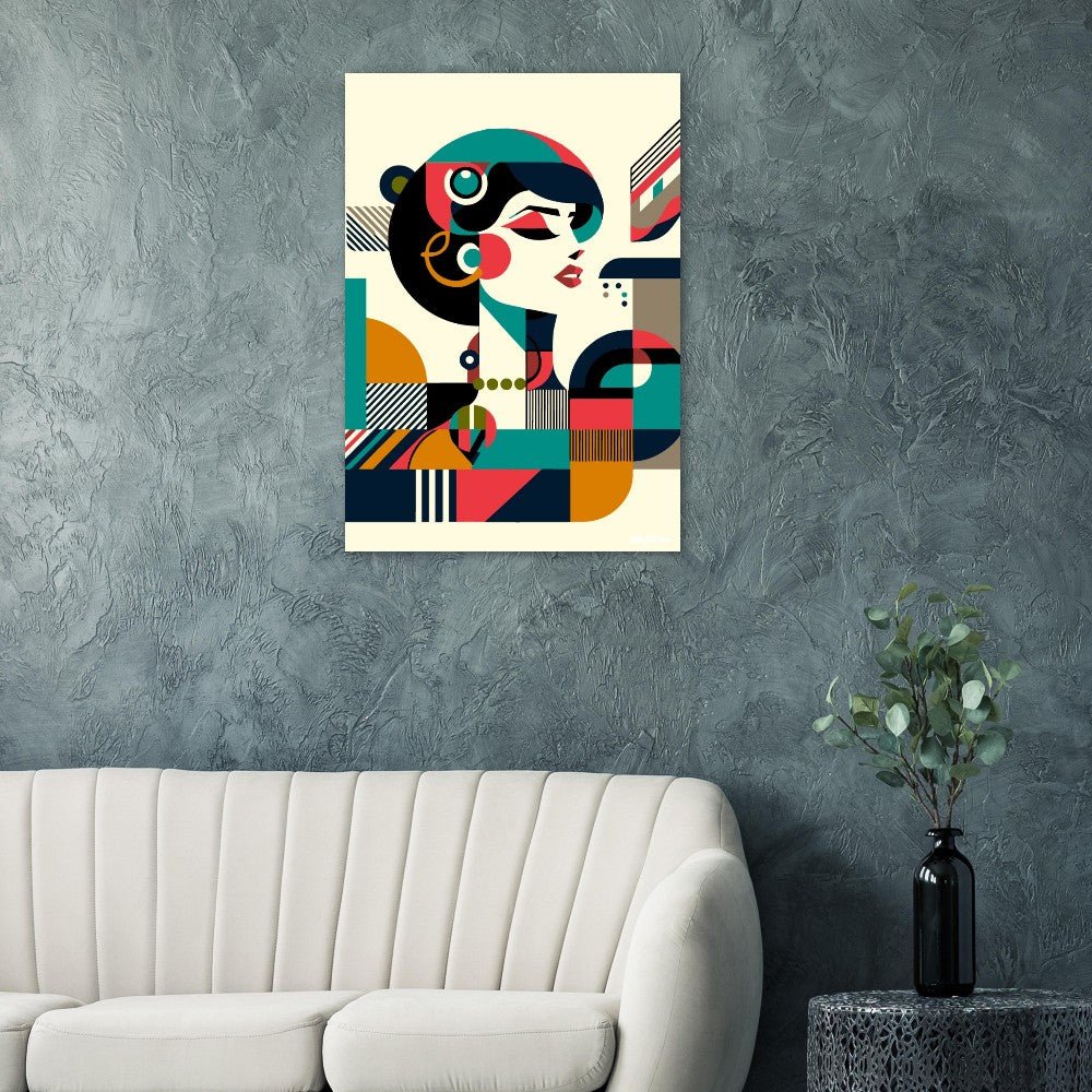 Stylized geometric woman poster - Sillystroke