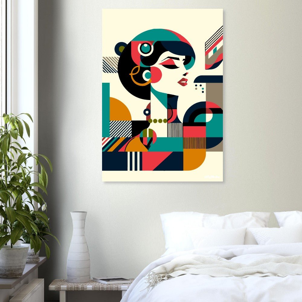 Stylized geometric woman poster - Sillystroke