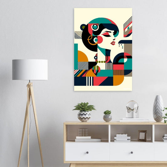Stylized geometric woman poster - Sillystroke
