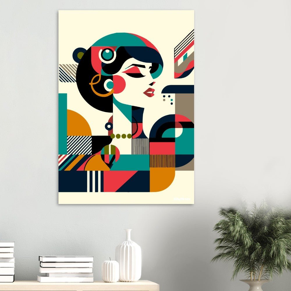 Stylized geometric woman poster - Sillystroke