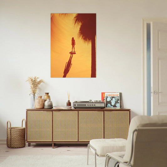 Sunset skatergirl poster - Sillystroke