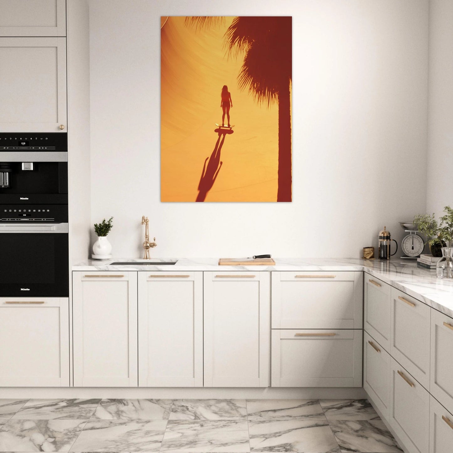 Sunset skatergirl poster - Sillystroke