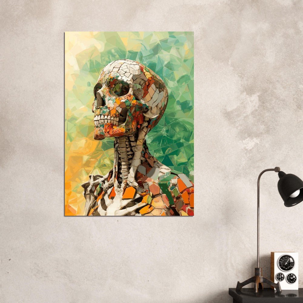 Surreal mosaic skeleton poster - Sillystroke
