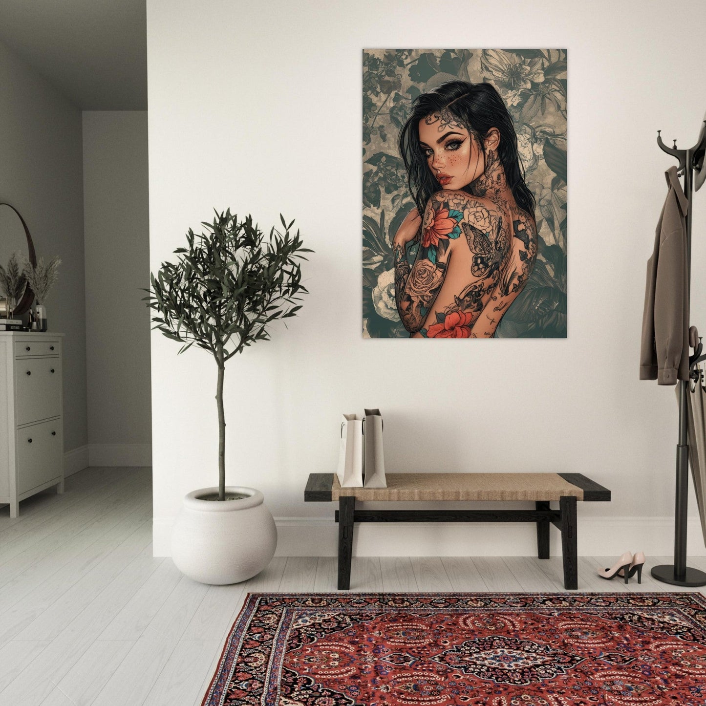 Tattooed girl vintage poster - Sillystroke
