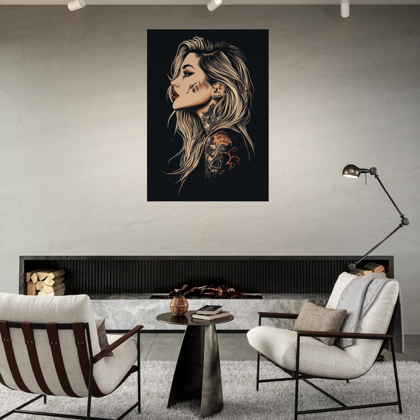 Tattooed in proflie poster - Sillystroke