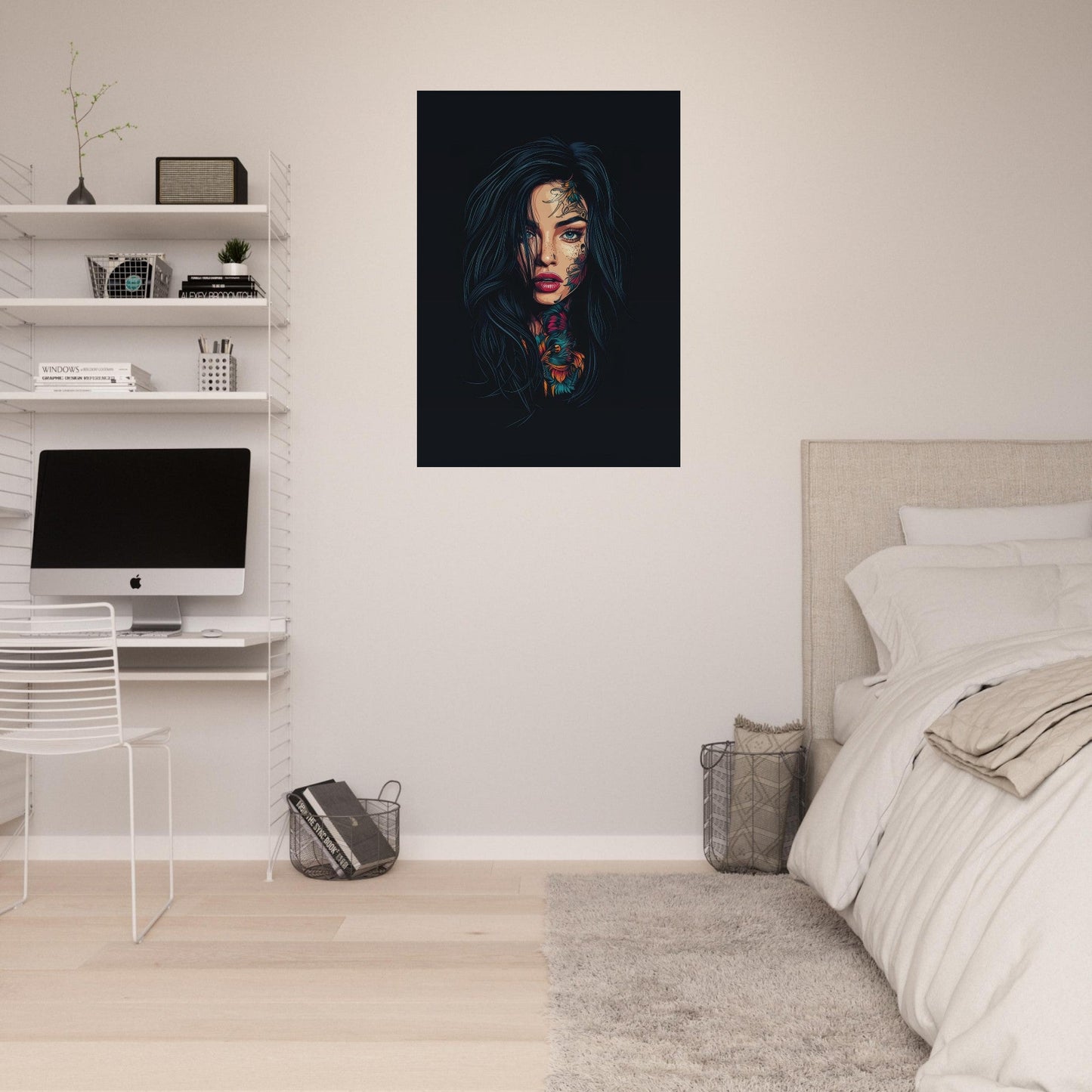 Tattooed portrait poster - Sillystroke