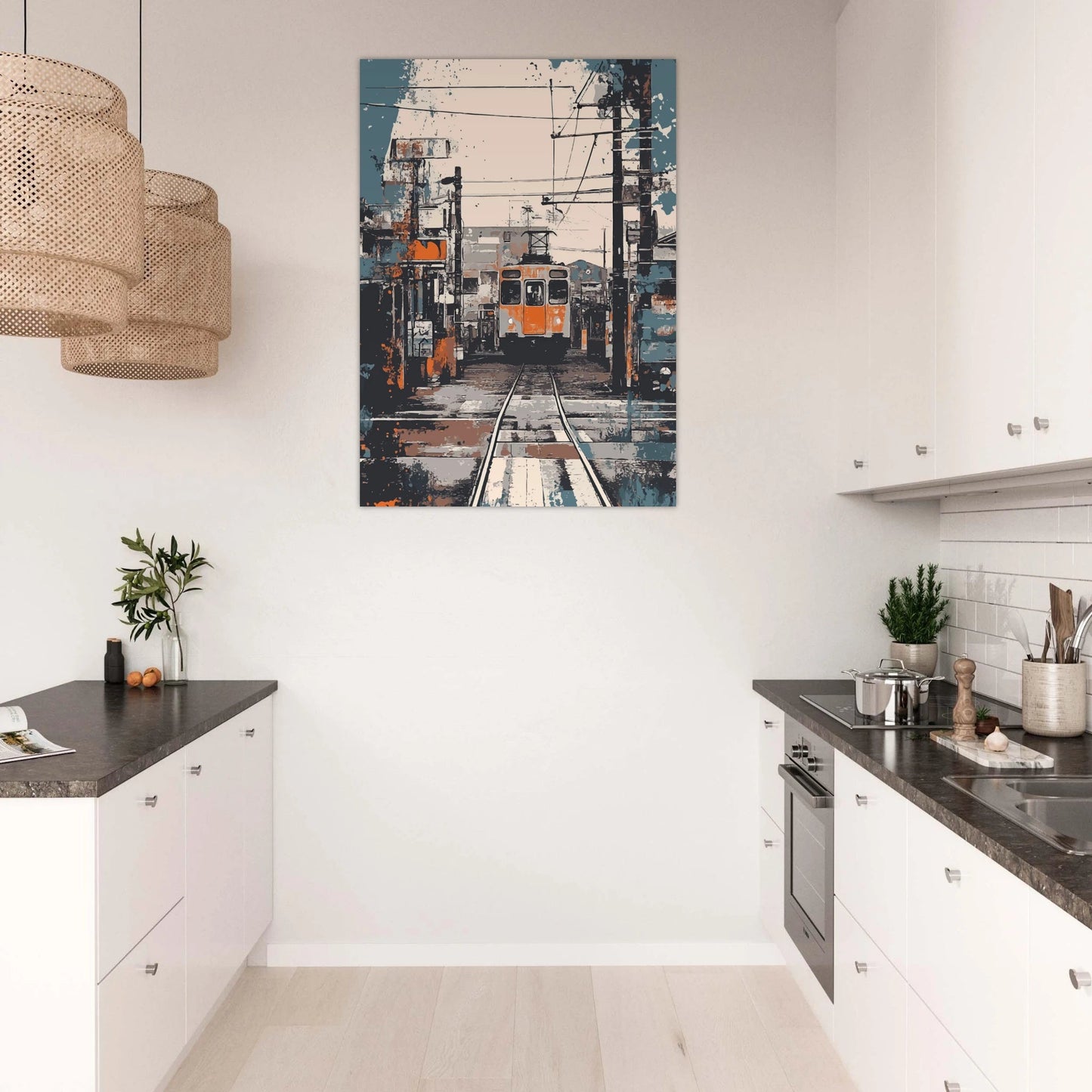 Urban tram Illustration poster - Sillystroke