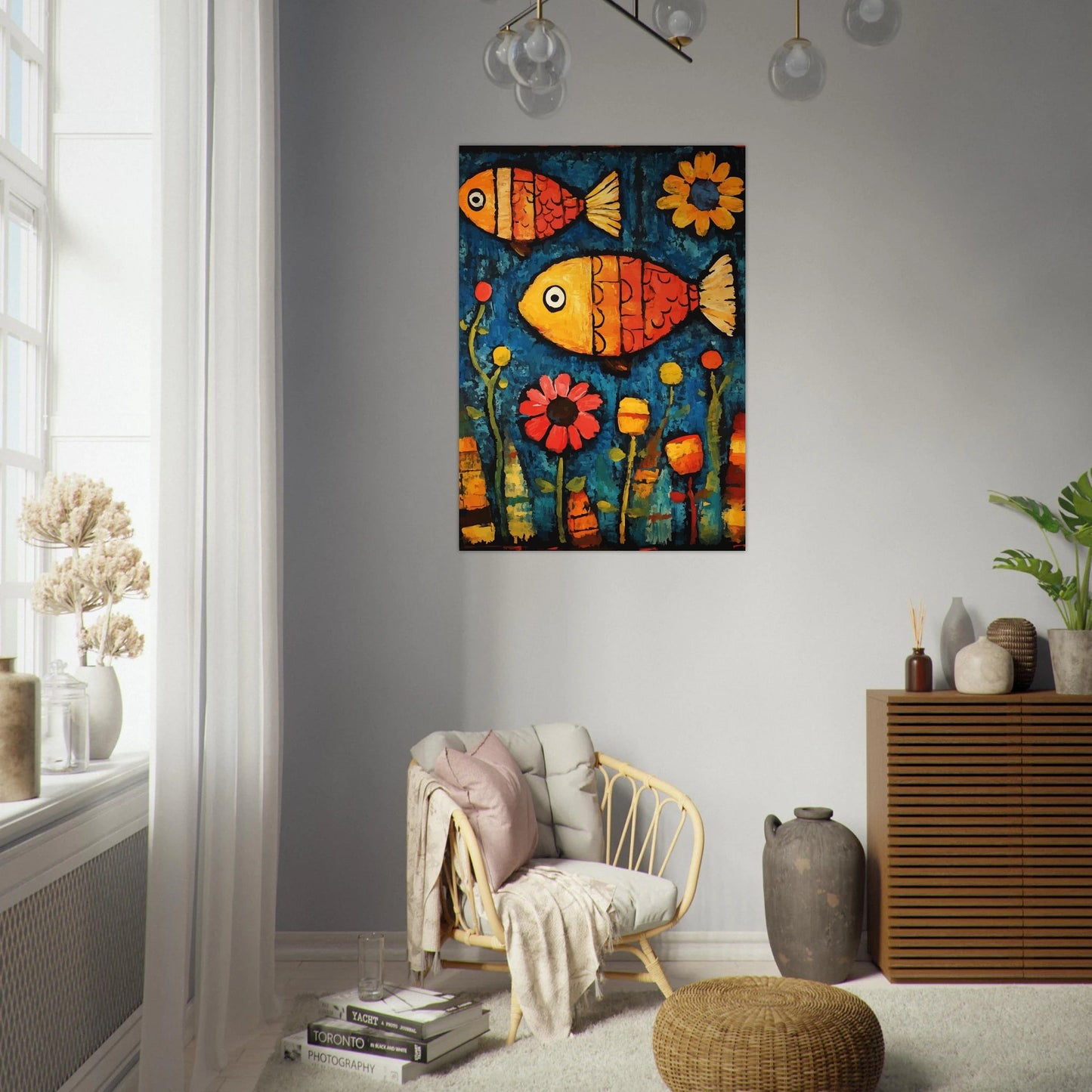 Vibrant fish illustration poster - Sillystroke