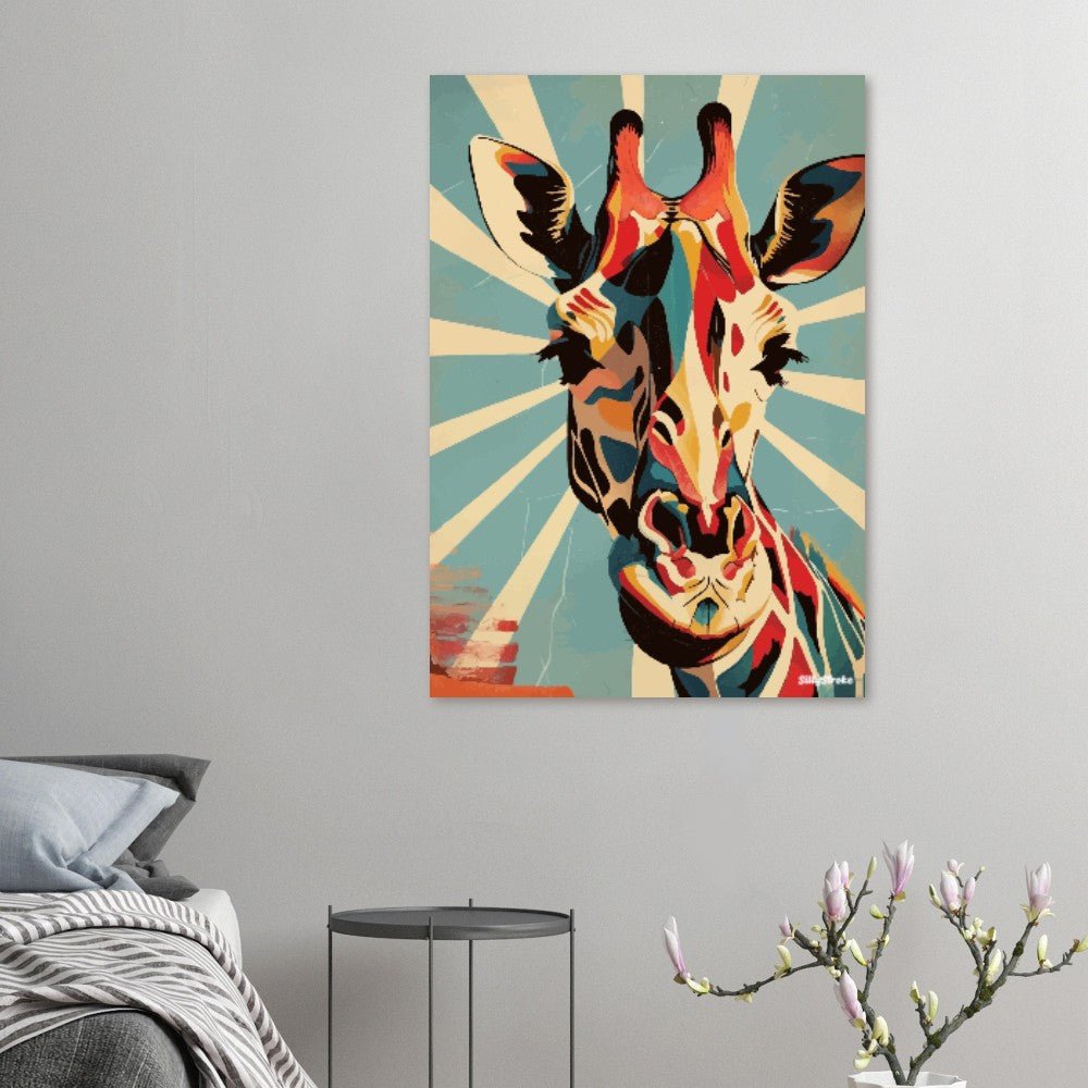 Vibrant giraffe poster - Sillystroke