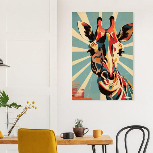 Vibrant giraffe poster - Sillystroke