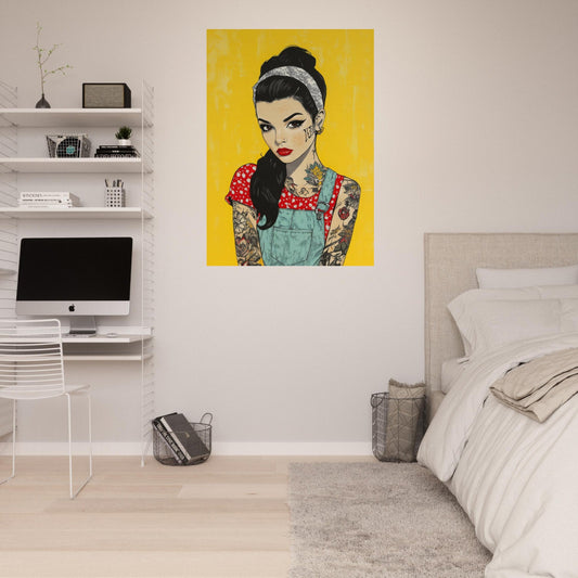 Vibrant tattoo comic art poster - Sillystroke