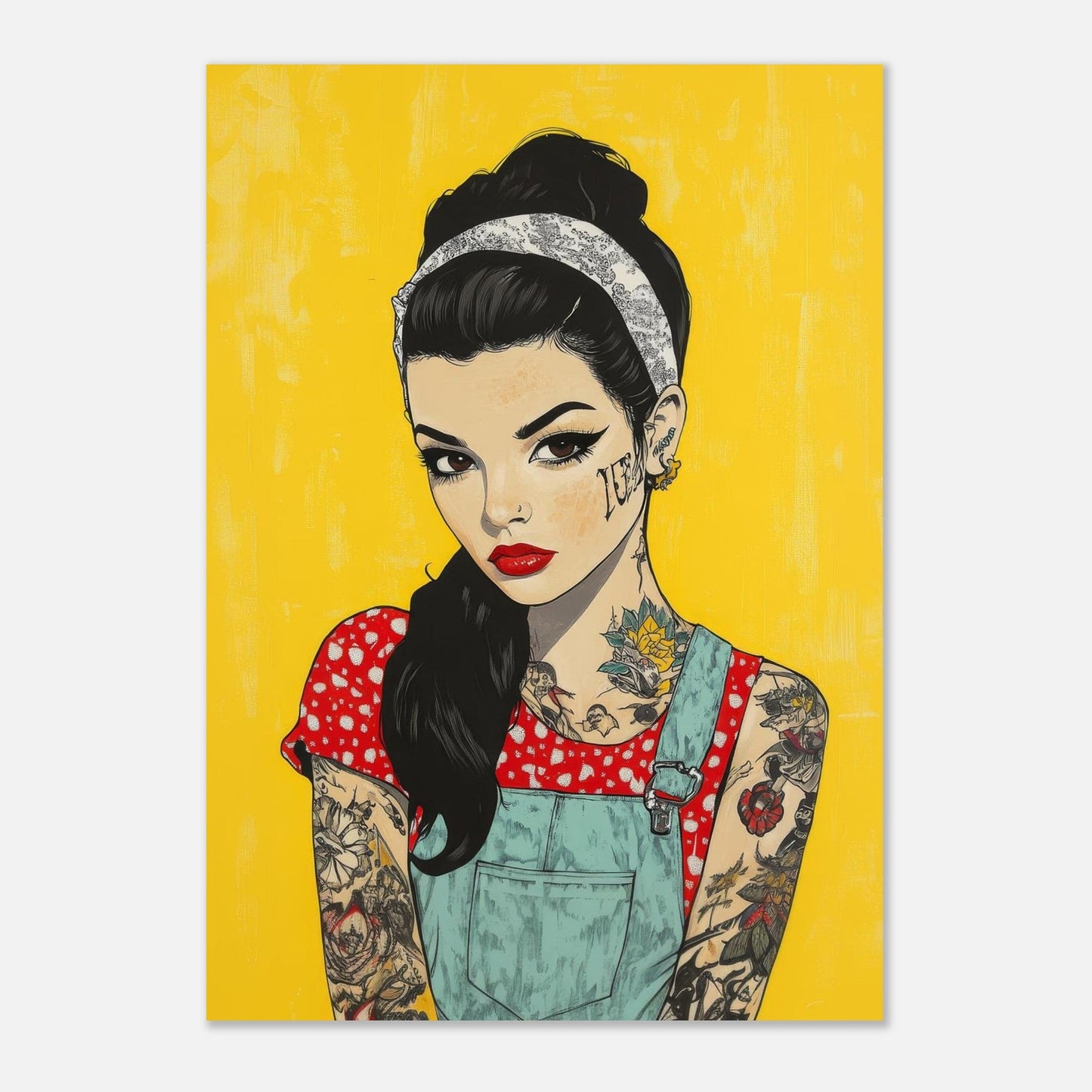 Vibrant tattoo comic art poster - Sillystroke