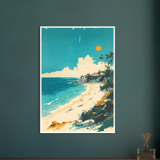Vintage beach scene poster - Sillystroke