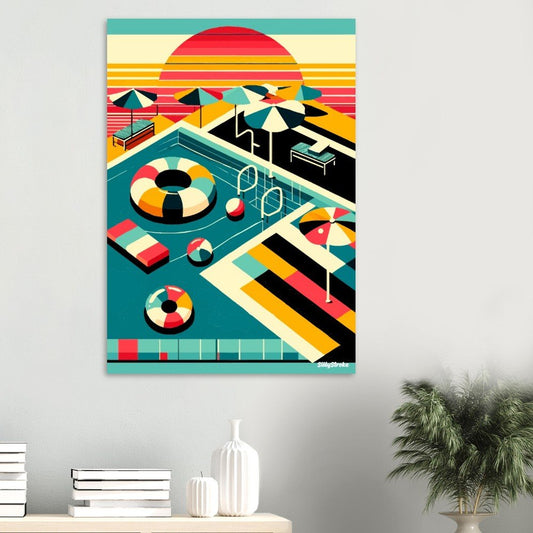 Vintage poolside poster - Sillystroke