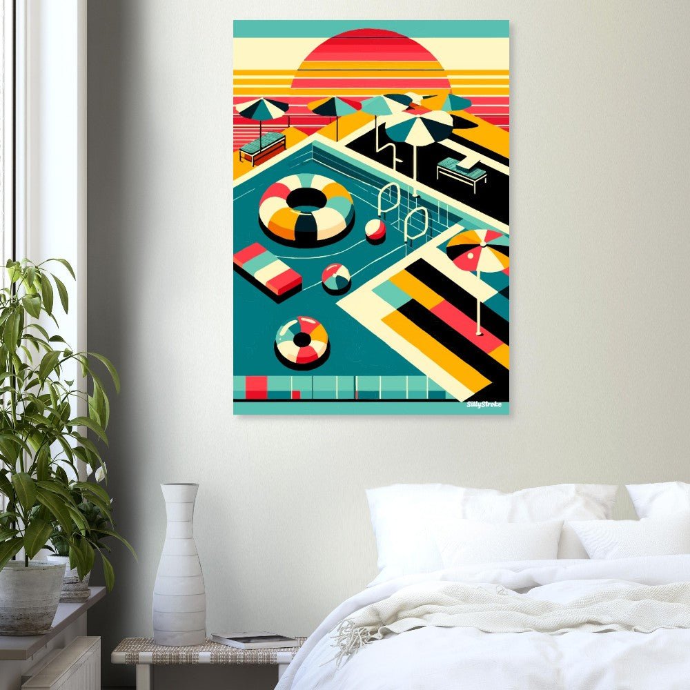 Vintage poolside poster - Sillystroke