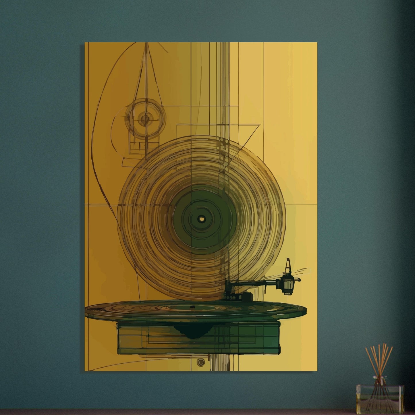 Vintage vinyl player poster - Sillystroke