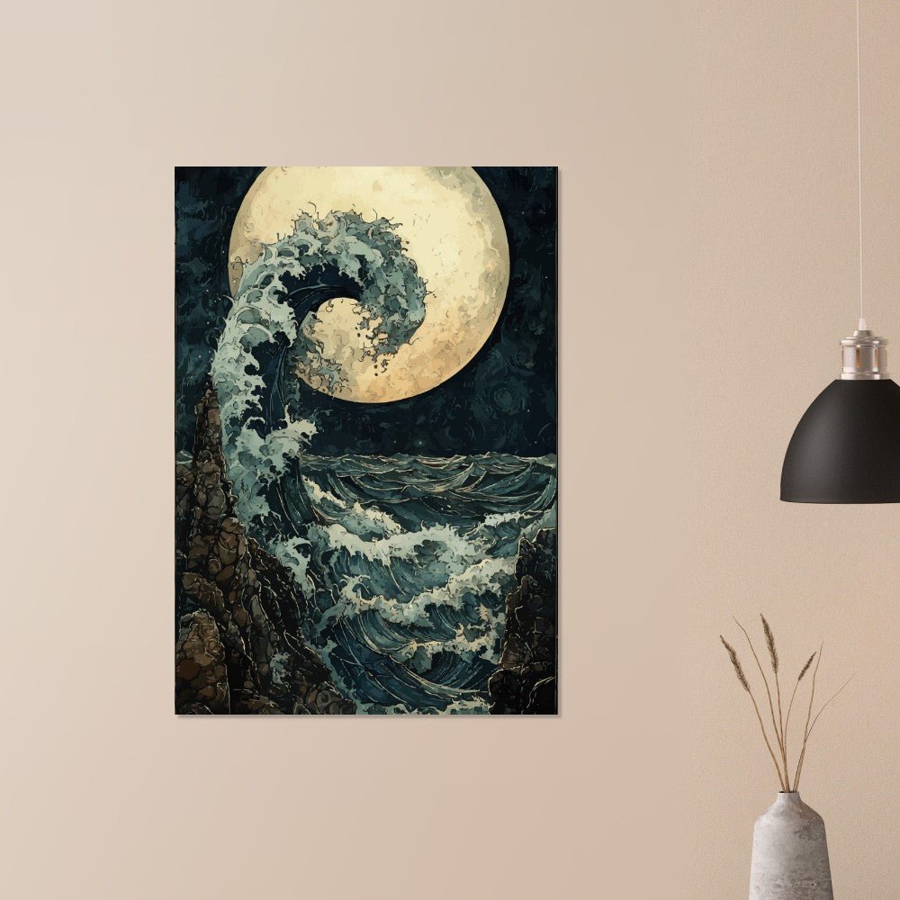 Wave crashing on rocks poster - Sillystroke
