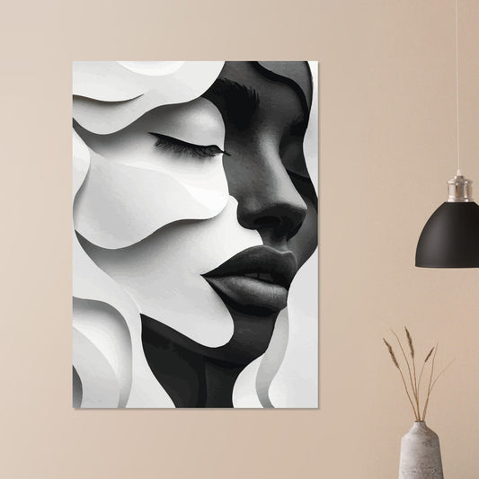 Wave modern art portrait woman poster - Sillystroke