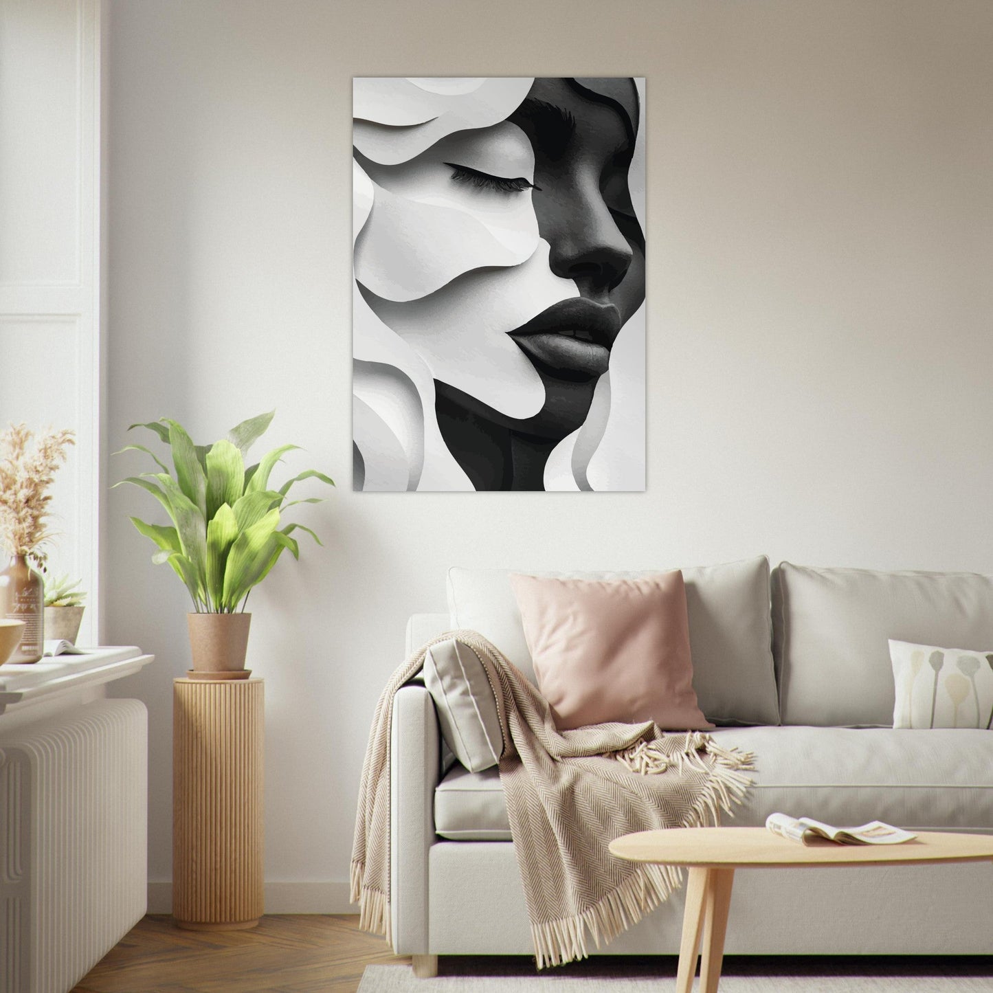 Wave modern art portrait woman poster - Sillystroke