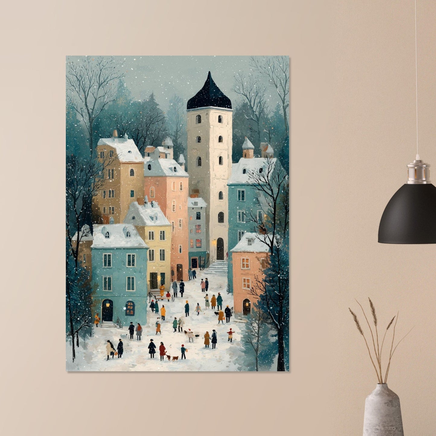 Whimsical Winter Scene Poster - Sillystroke