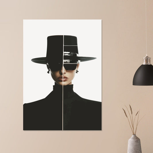 Woman in split black poster - Sillystroke