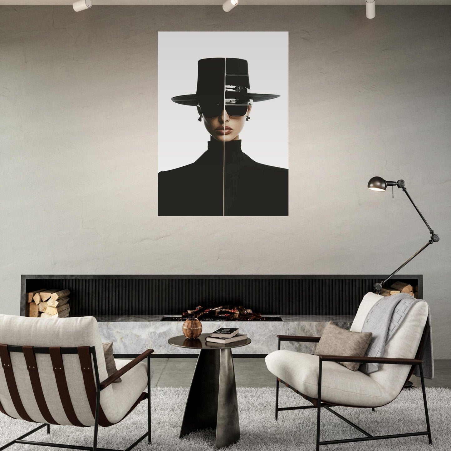 Woman in split black poster - Sillystroke