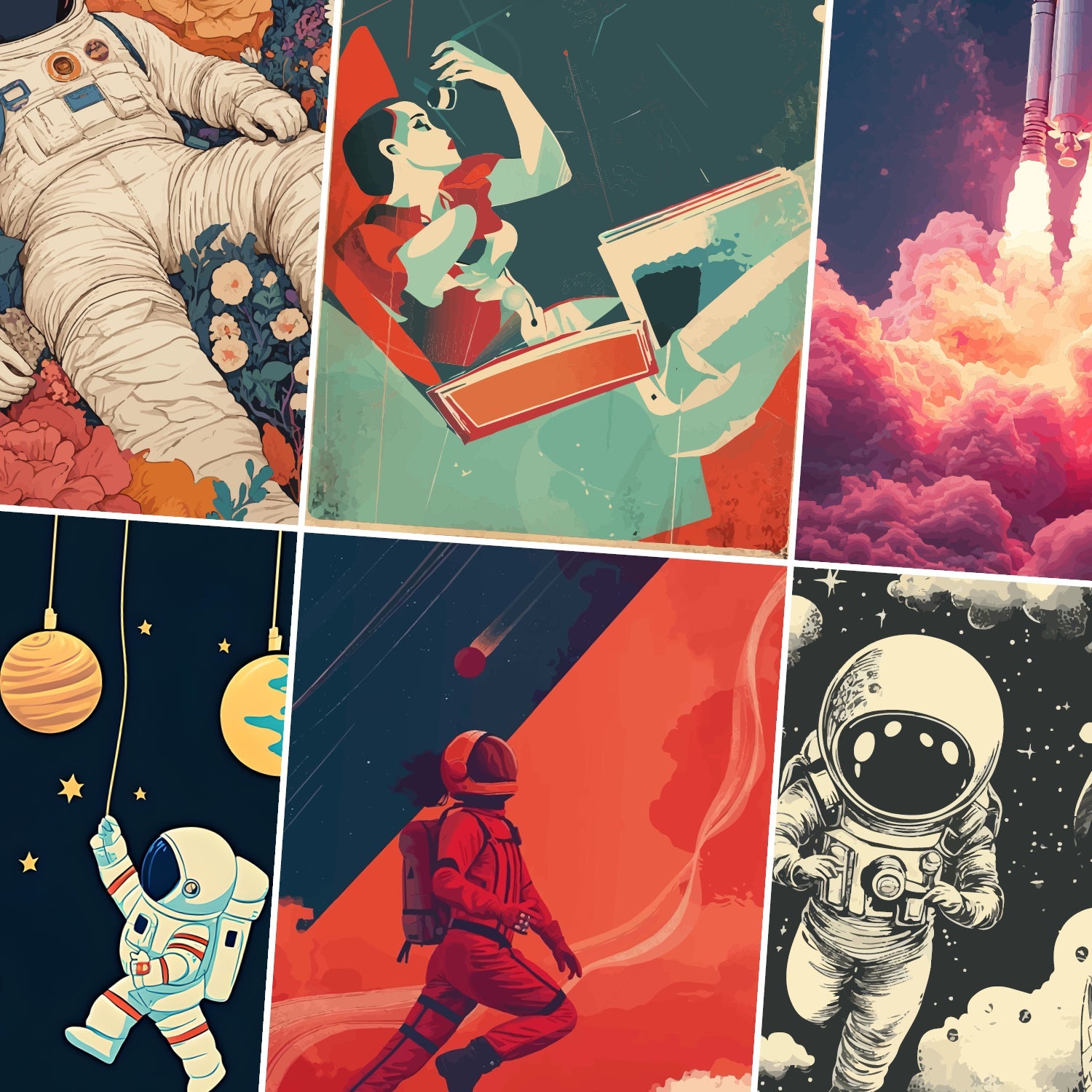 Cosmic wonders - colorful abstract space posters