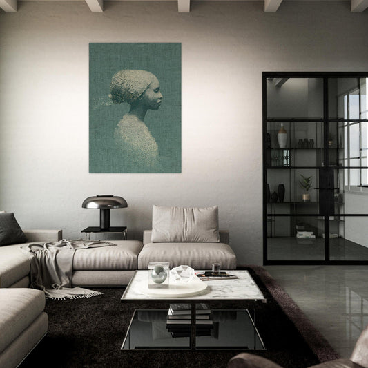 Artistic Pointillist Woman Poster - Sillystroke