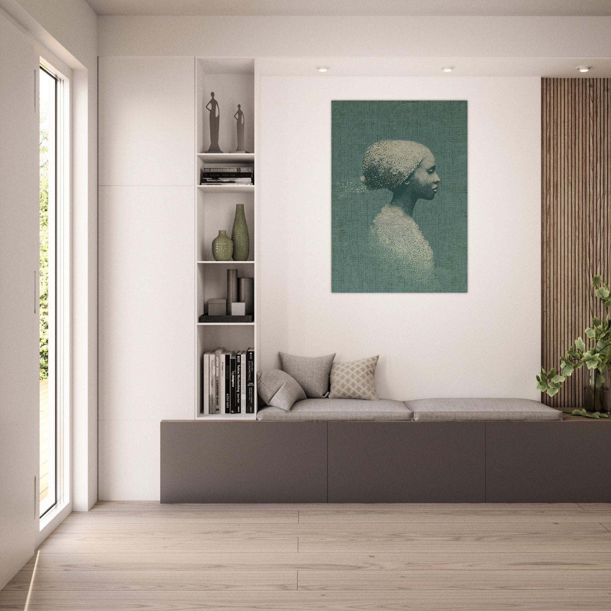 Artistic Pointillist Woman Poster - Sillystroke