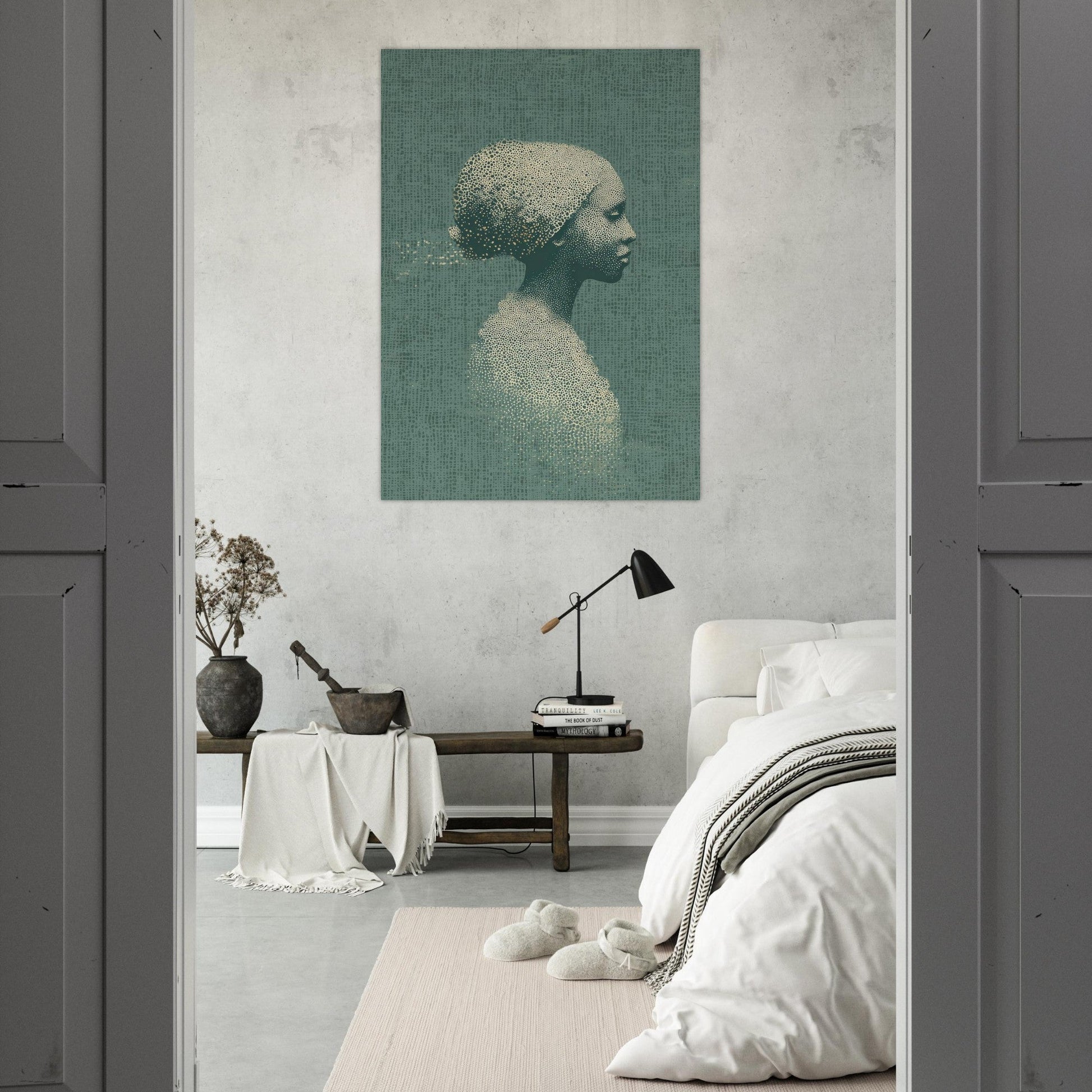 Artistic Pointillist Woman Poster - Sillystroke