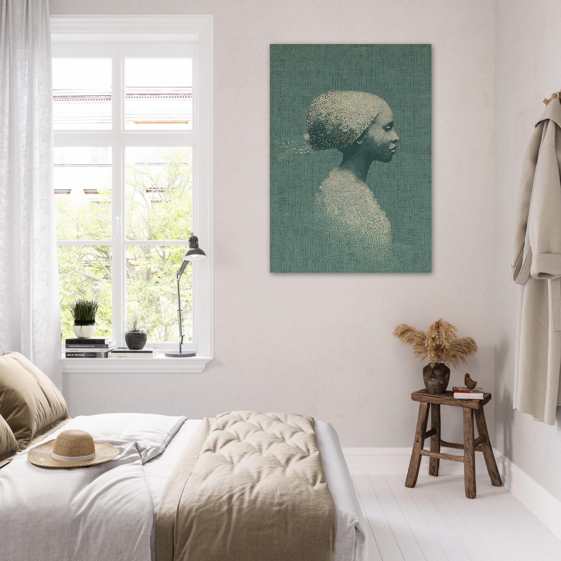 Artistic Pointillist Woman Poster - Sillystroke