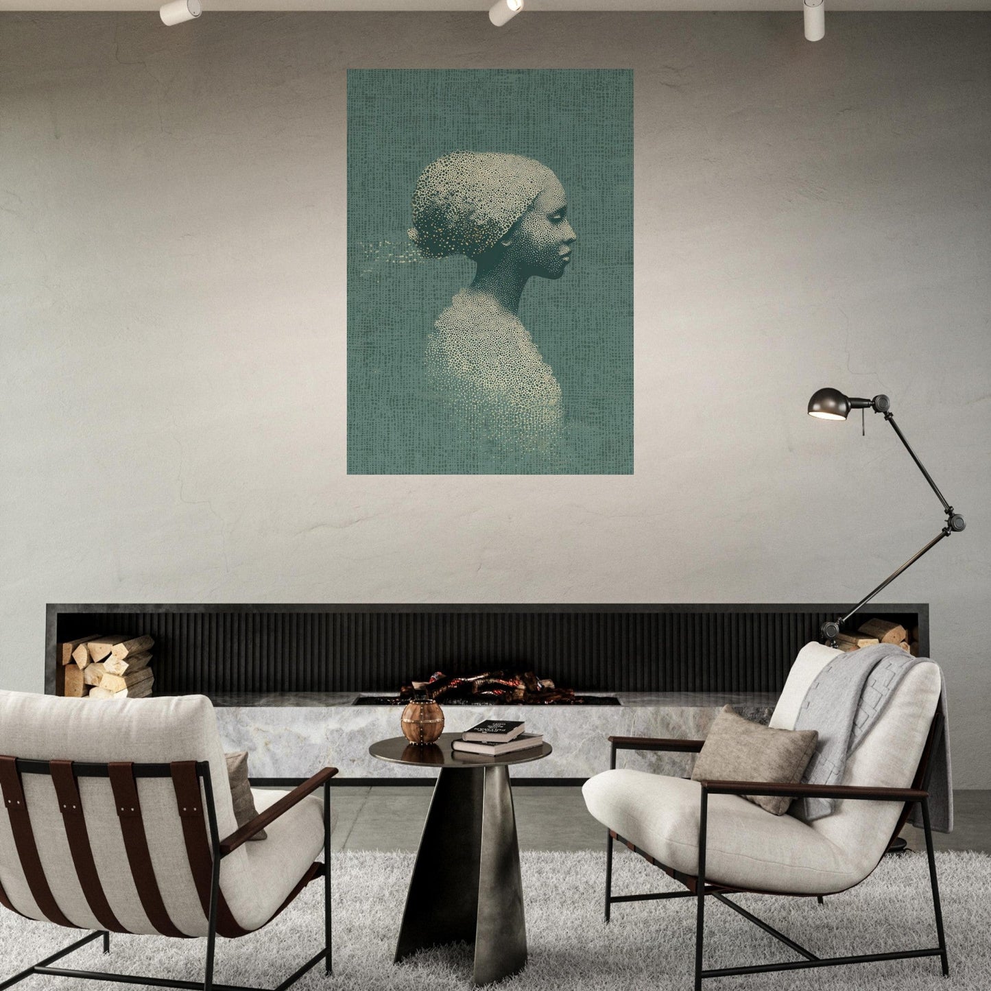 Artistic Pointillist Woman Poster - Sillystroke