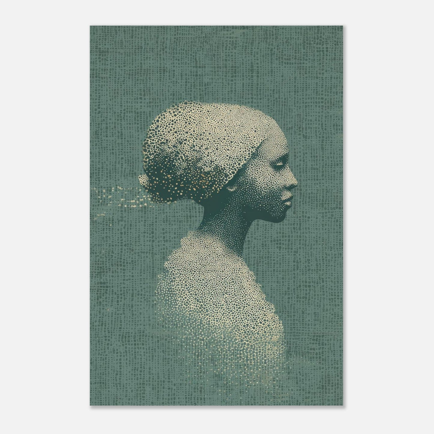 Artistic Pointillist Woman Poster - Sillystroke