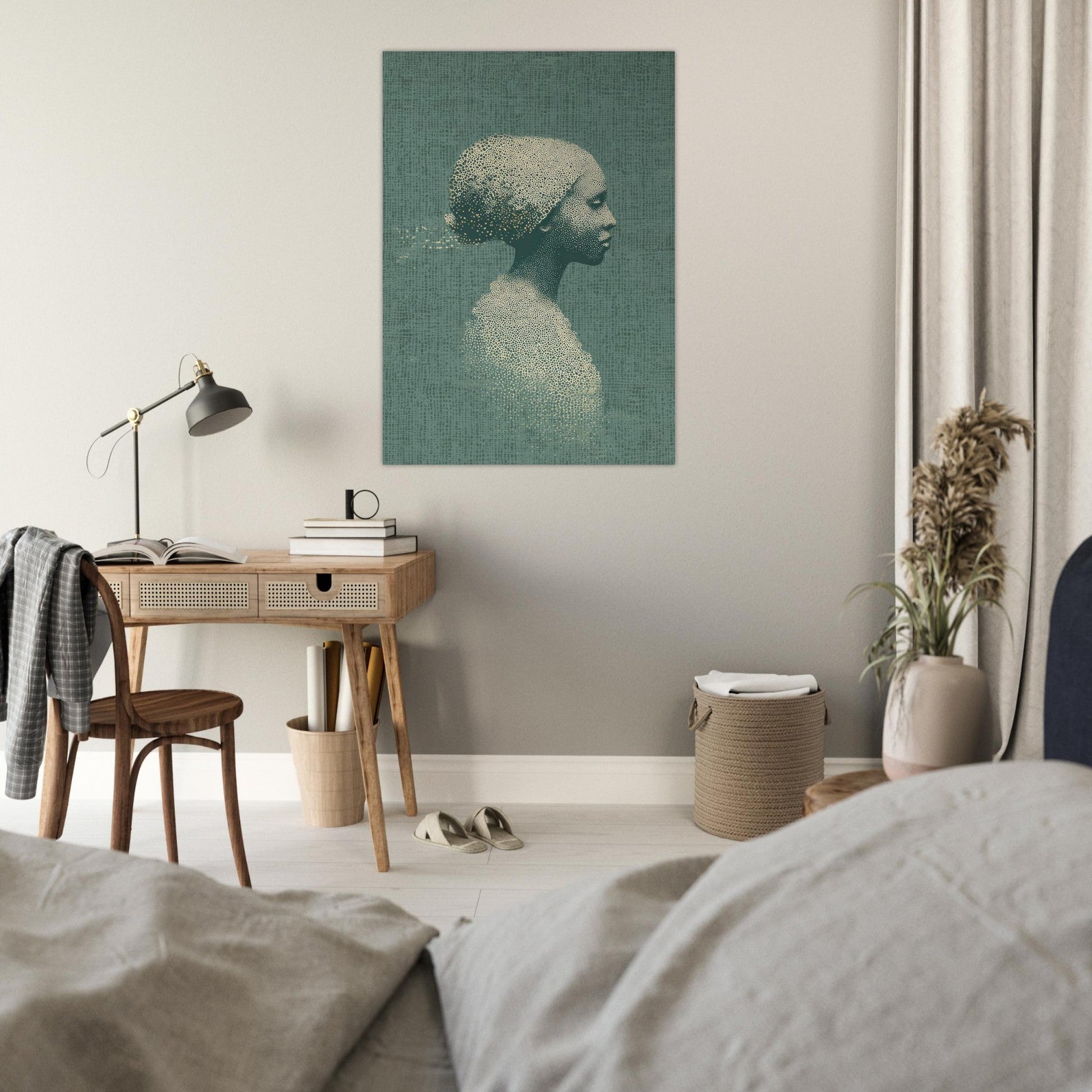 Artistic Pointillist Woman Poster - Sillystroke