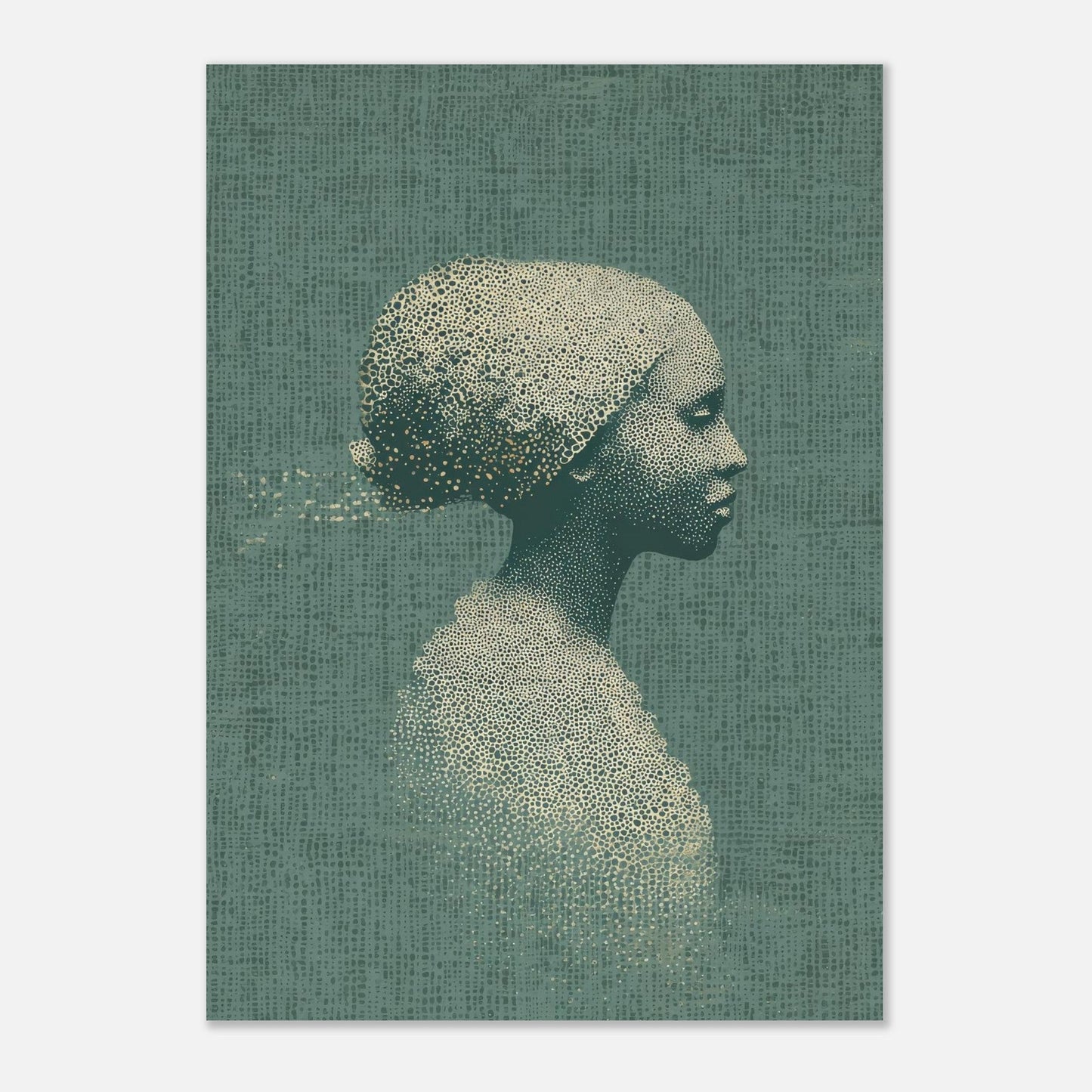 Artistic Pointillist Woman Poster - Sillystroke