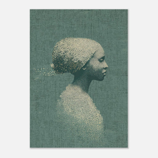 Artistic Pointillist Woman Poster - Sillystroke