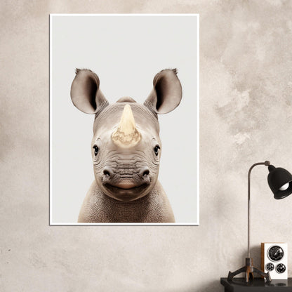 Baby Rhino Portrait Poster - Sillystroke