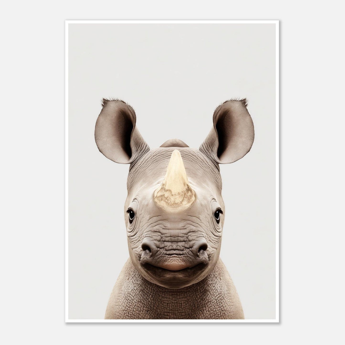 Baby Rhino Portrait Poster - Sillystroke