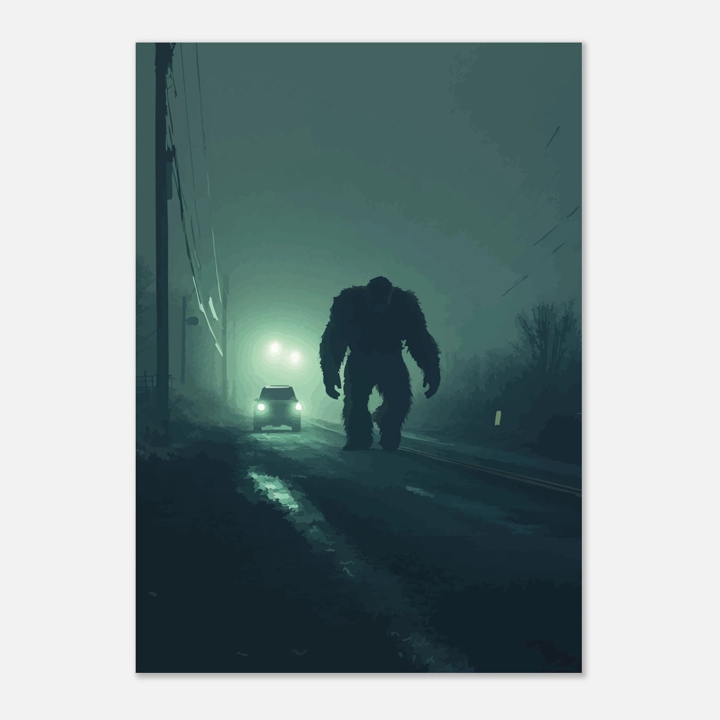 Bigfoot dusty road poster - Sillystroke