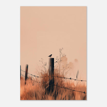 Bird on a fence poster - Sillystroke