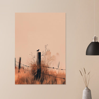 Bird on a fence poster - Sillystroke